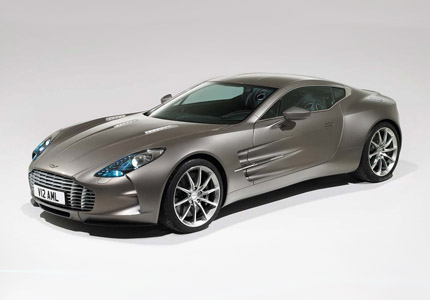 A three-quarter front view of the Aston Martin One-77